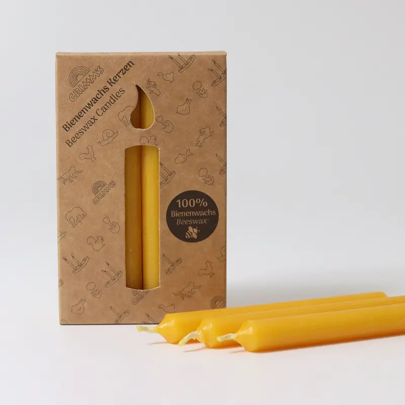 100% Beeswax Candles Amber - 12 Candles
