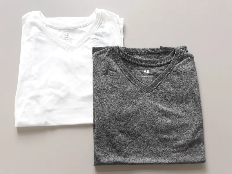 2-Pack T-shirt V-hals grijs/wit Tiener - 2dehands nieuw