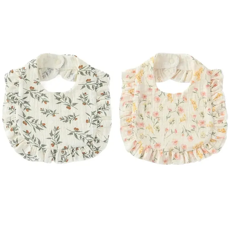 2 stuks Bloemen Slabbetjes met Roesjes