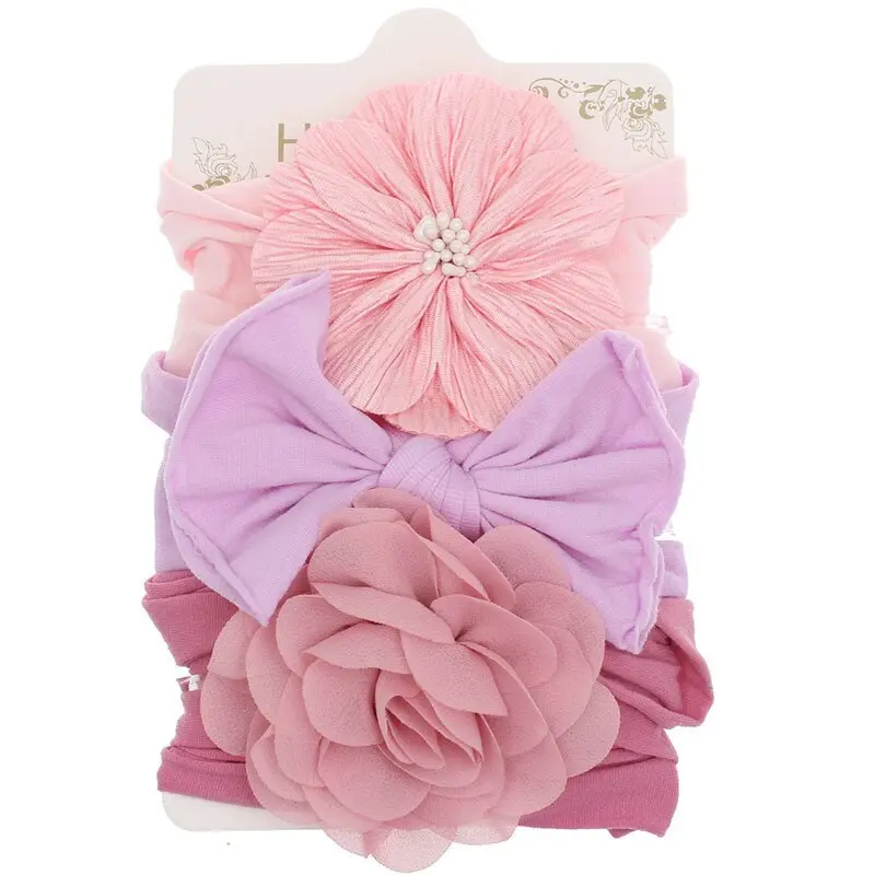 3 Elastische Hoofdbanden (Roze/Paars)