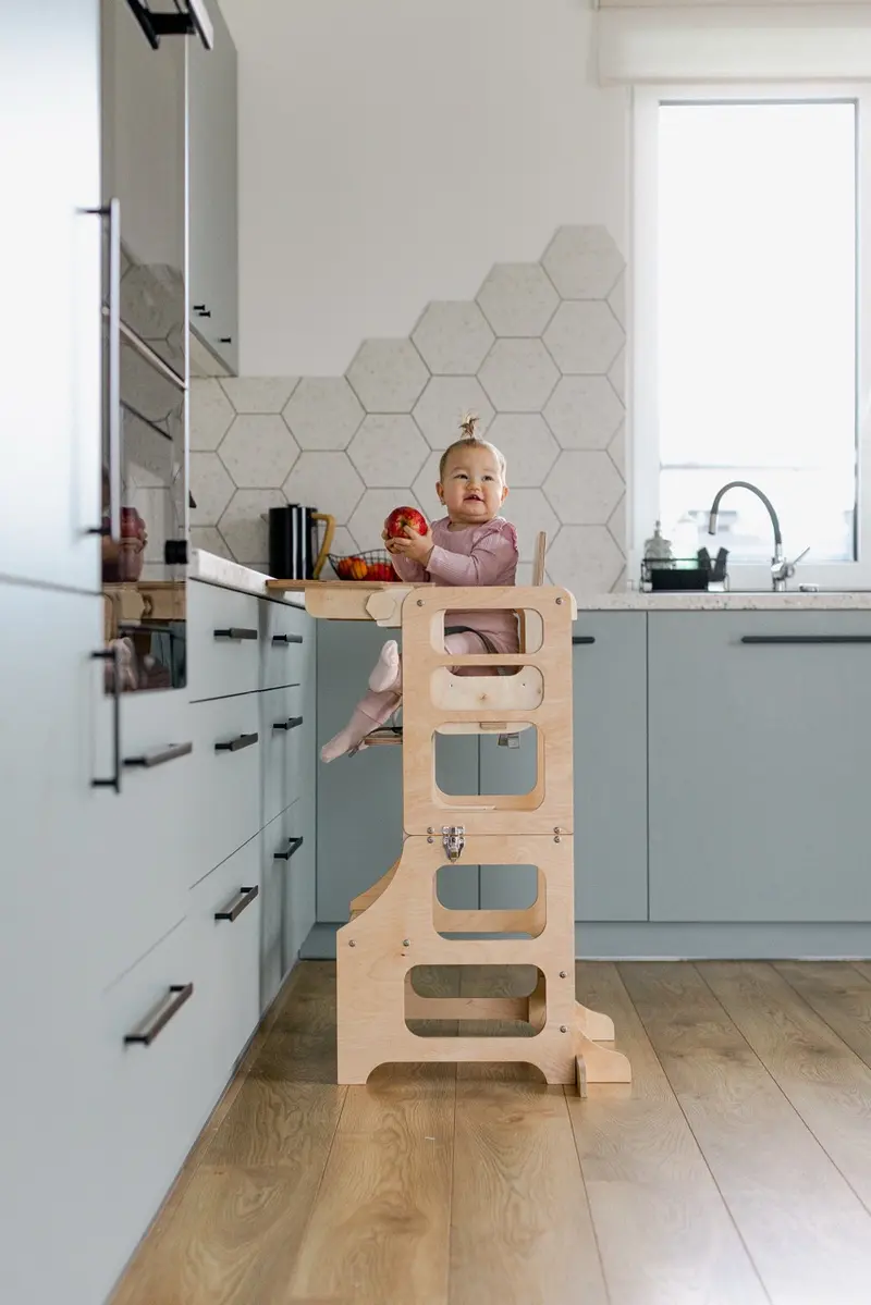 3-in-1 leertoren met kinderstoel
