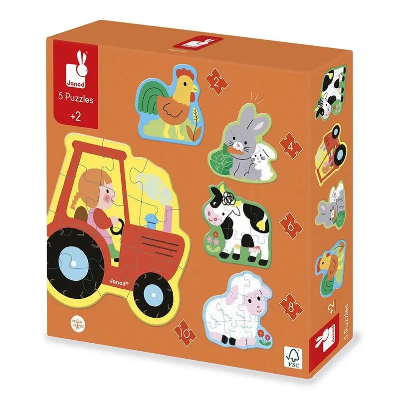 5 puzzels boerderij 2+