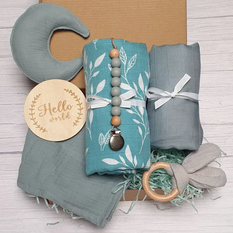 6-delige Baby Cadeauset (Poeder Blauw)