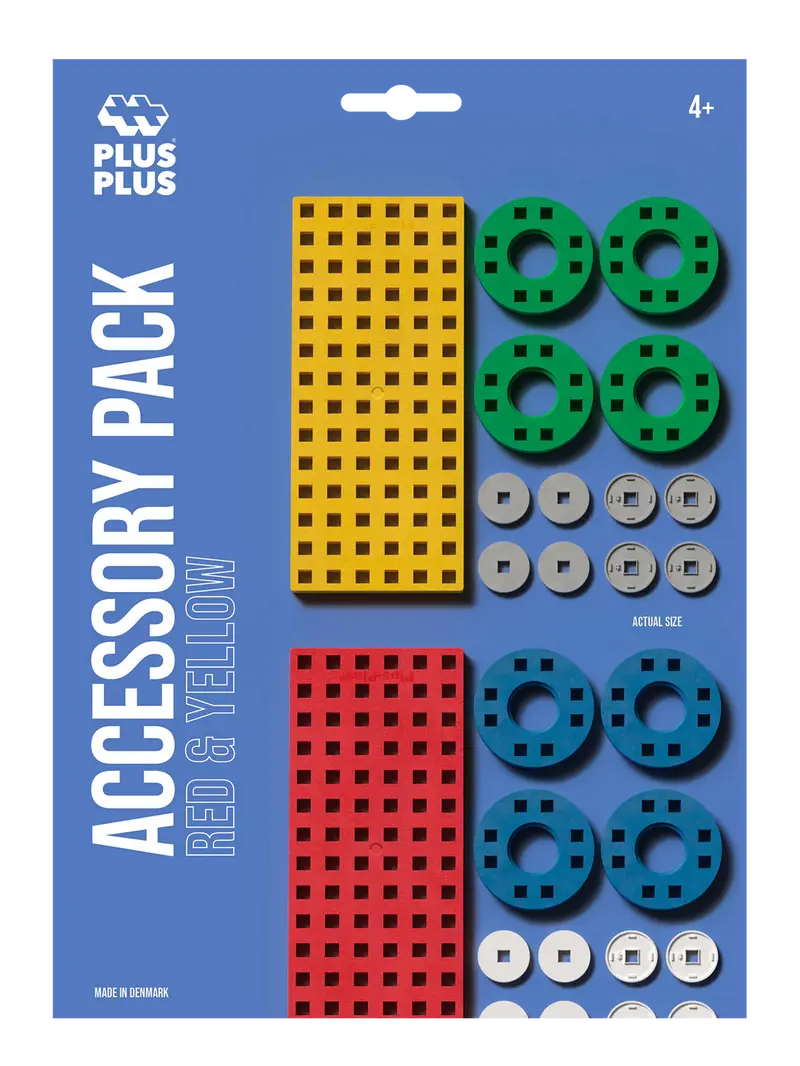 Accessoires Pakket Rood en Geel Met Wielen | Plus Plus