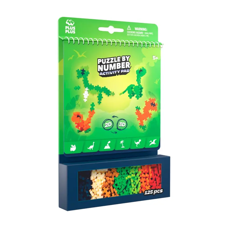 Activity Pad Puzzel Op Nummer Dinosaurs | Plus Plus