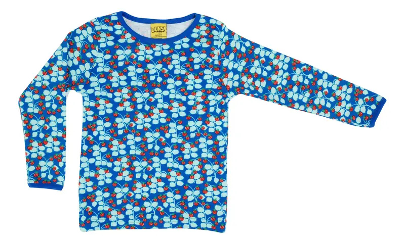 Adult Longsleeve Top Wild Strawberries Blue XS t/m 4XL- Duns Sweden