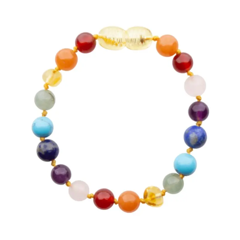 Amber Baby & Toddler Bracelet - Honey • Mixed Gemstones
