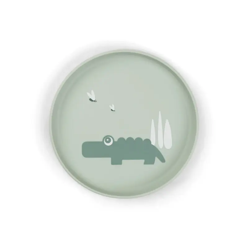 Anti slip bordje - Foodie plate - Croco - Green - Done by Deer
