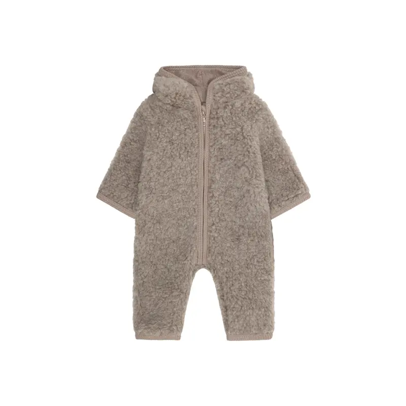 Baby buitenpak wool teddy - Camel Melange - 100% wol - HUTTEliHUT