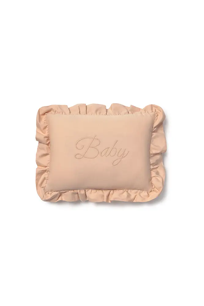 Baby Cushion – Sierkussen met borduursel – Rose & Matcha – 32 × 22 cm – Lorena Canals