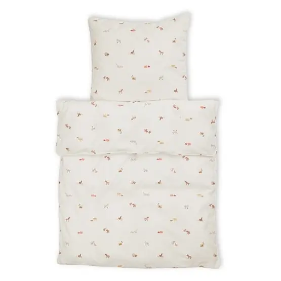 Baby dekbedovertrek – Farm Living White – 100% katoen – Smallstuff