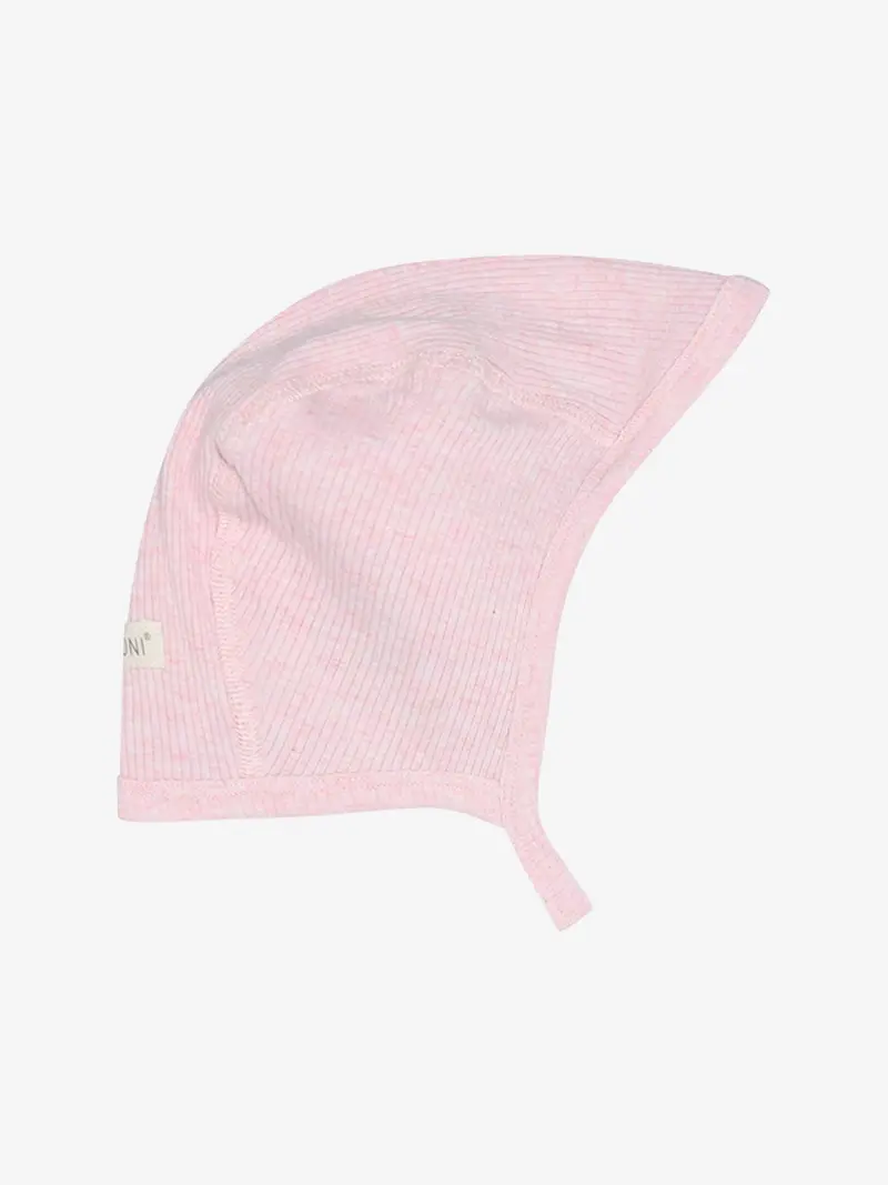 Baby mutsje - Helm mutsje - Modal/Katoen - Roze/Bleached Mauve Melange - Fixoni