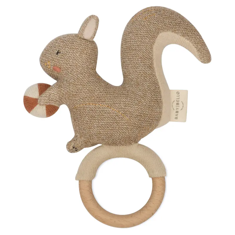 Baby Rammelaar - Scully de eekhoorn - Biologisch katoen - Baby Bello