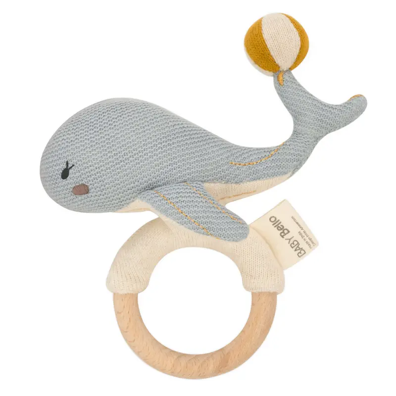 Baby Rammelaar - Wally de walvis - Biologisch katoen - Baby Bello
