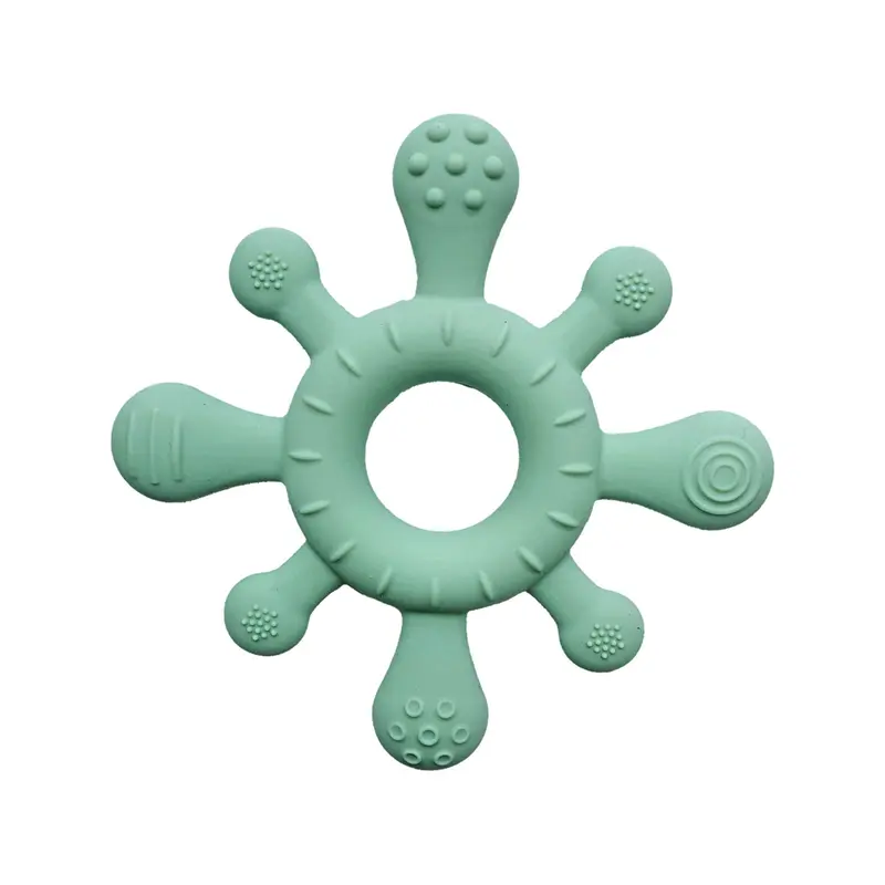 Baby Silicone Teether Coral Cameo Green