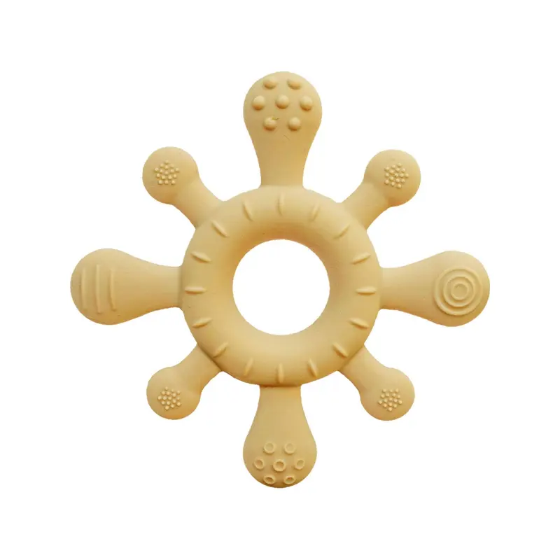 Baby Silicone Teether Coral Sun Yellow