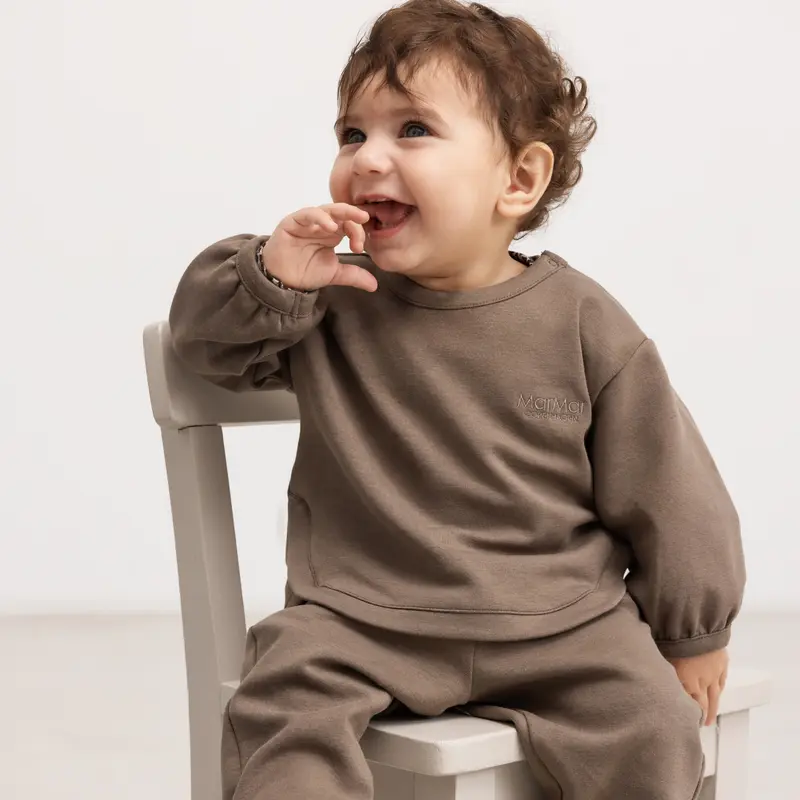Baby sweater Toan B - Double Jersey - Dusty Brown - MarMar Copenhagen