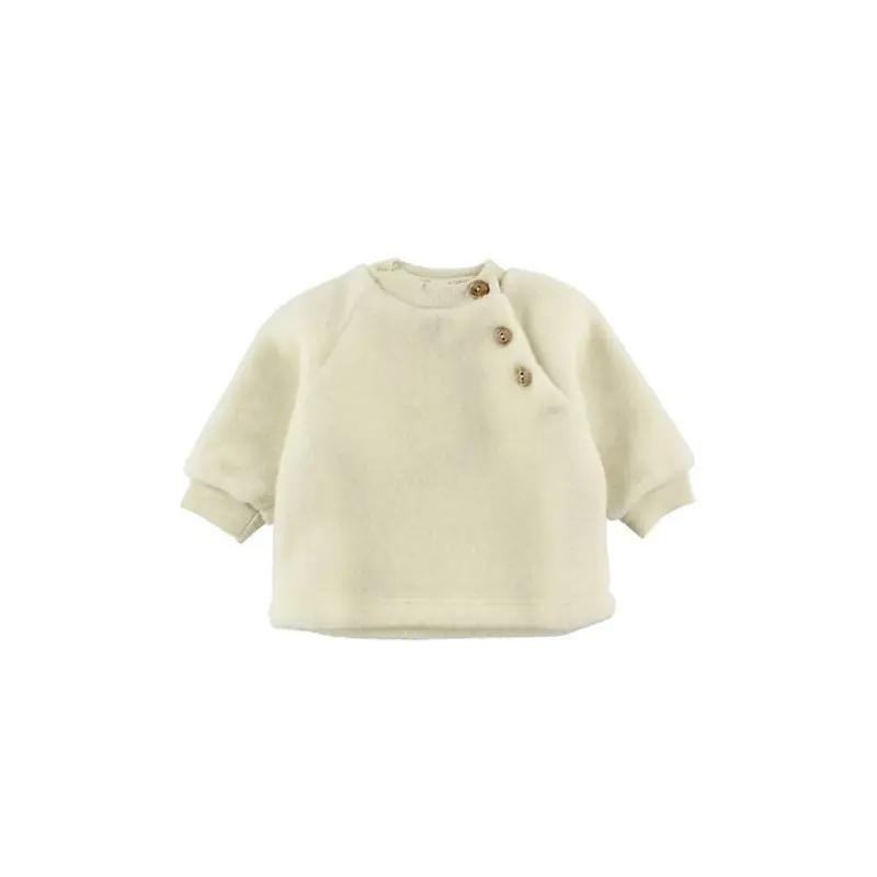 Baby trui Raglan - Wol fleece - Natural - Engel Natur