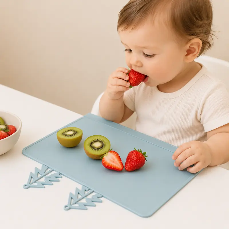 BabySafe – Practical & Hygienic – Silicone Placemat with Raised Edge