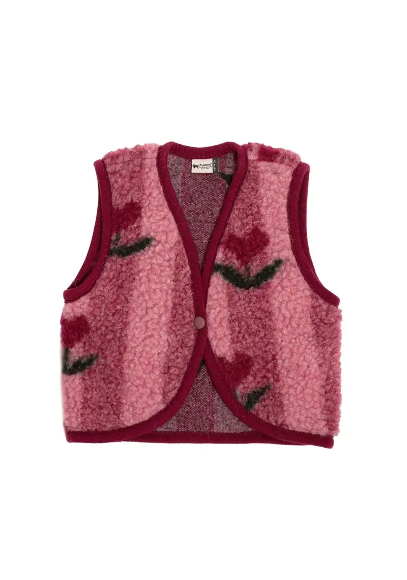 Babyvest Lulu Light – Cherry pattern – 100% wol – Alwero