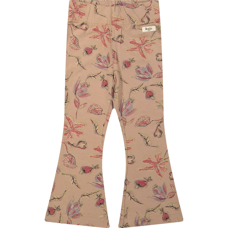 Baje Studio Preda flared legging Peach almond AOP