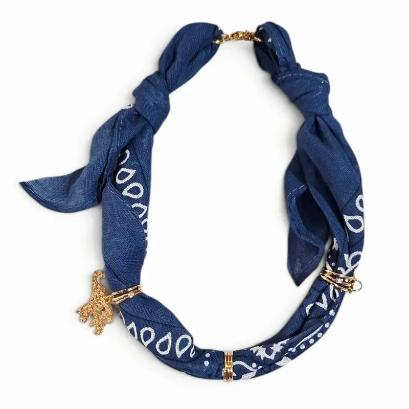 Bandana ketting | Jeansblauw