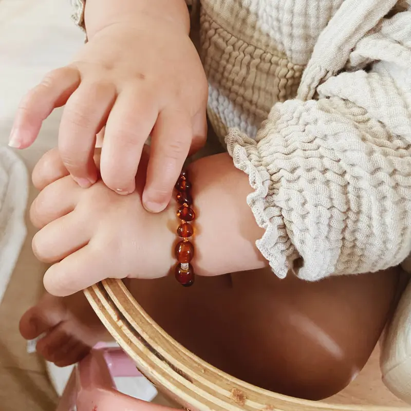Barnsteen / Amber Armbandje 'Cognac'