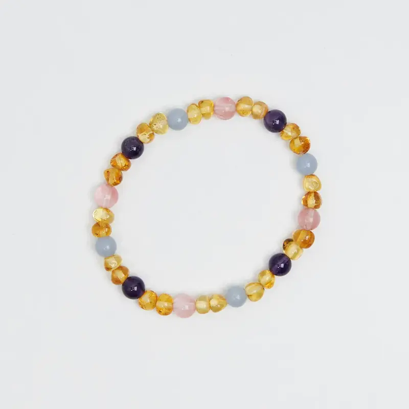 Barnsteen en edelstenen armband - Bobbie - 14 cm - Kids 0-3 jaar - Nirrimis