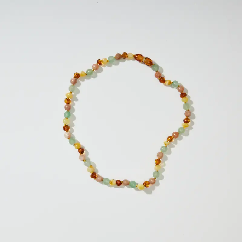 Barnsteen en edelstenen ketting - Lulu - 32 cm - Kids 0-3 jaar - Nirrimis