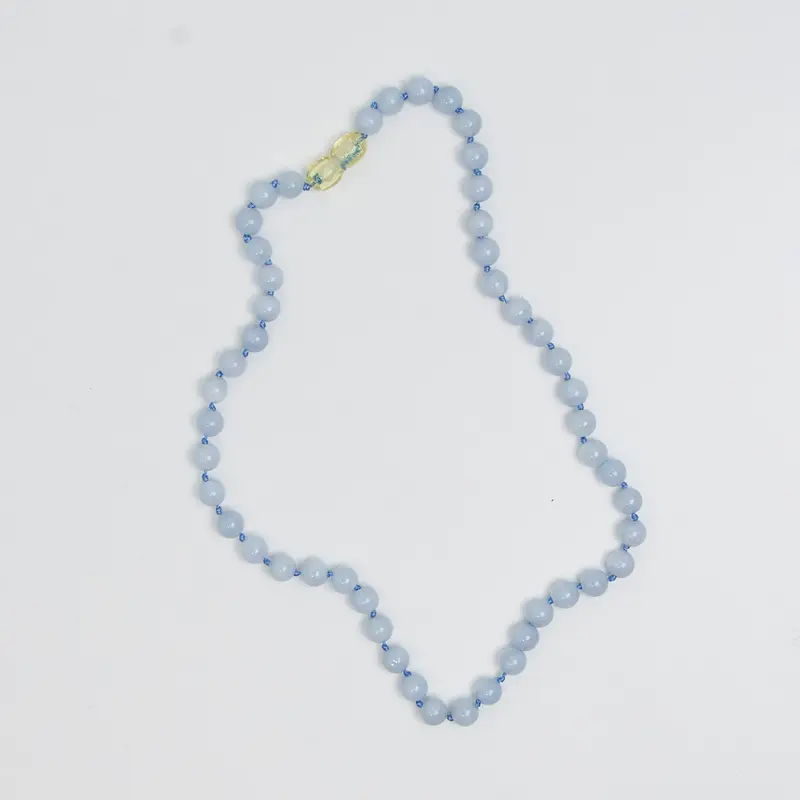 Barnsteen ketting - Light Blue Aquamarine/Blauw - 32 cm - Kids 0-3 jaar - Nirrimis