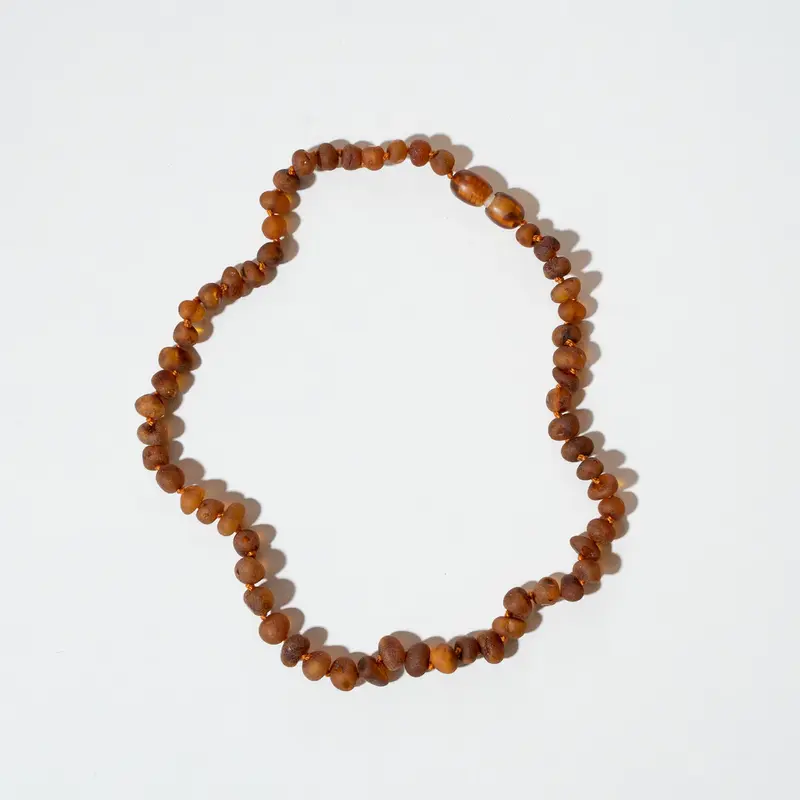 Barnsteen ketting Raw Caramel Amber - 32 cm - Kids 0-3 jaar - Nirrimis