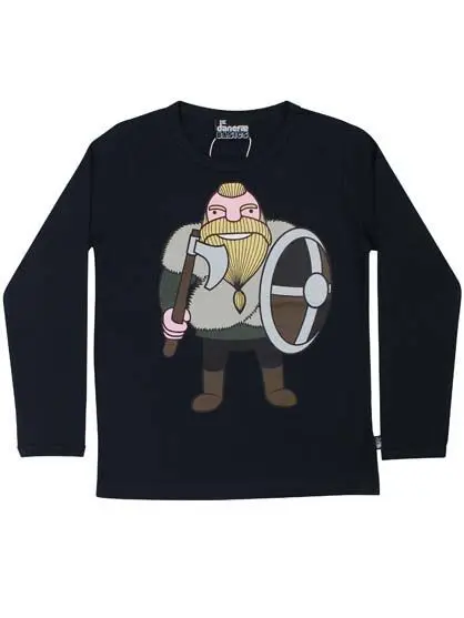 BASIC Longsleeve Navy HARALD With Backside Print - Danefae / Dyr