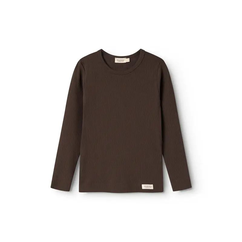Basic longsleeve Plain Tee LS - Biologisch katoen & modal - Dark Roast - MarMar Copenhagen