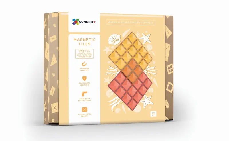 Basisplaat Citroen en Perzik | Connetix Tiles