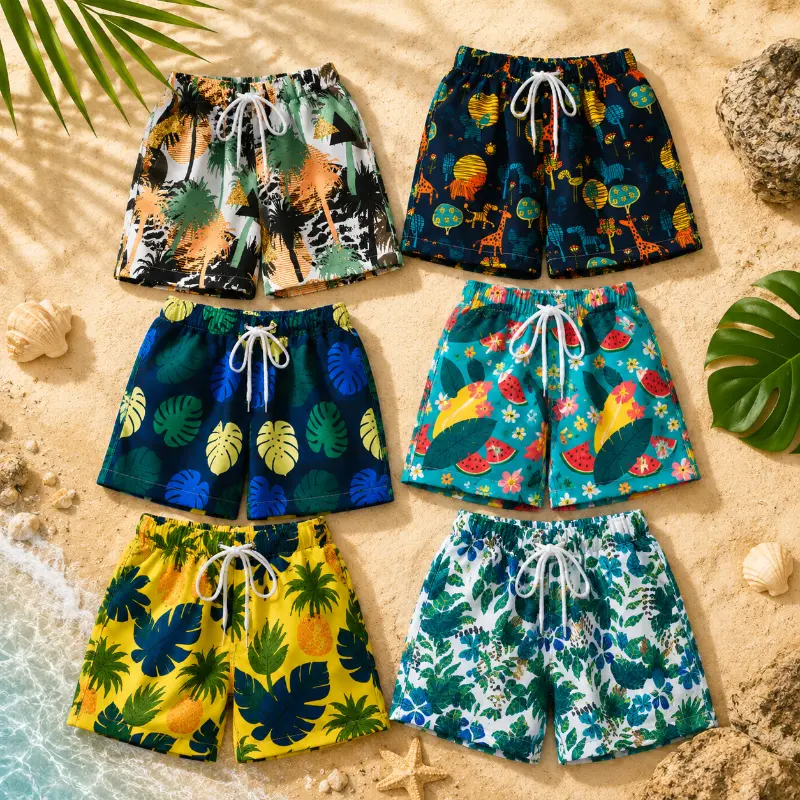 Beach Shorts – Lightweight & playful – Tropical Kids' Swim Trunks