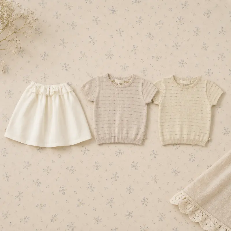 Bella Knit Top & Skirt – Light & Airy – Knitted Children's Summer Set