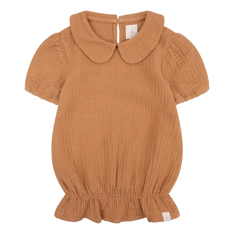 Belle blouse biscuit Navy Natural
