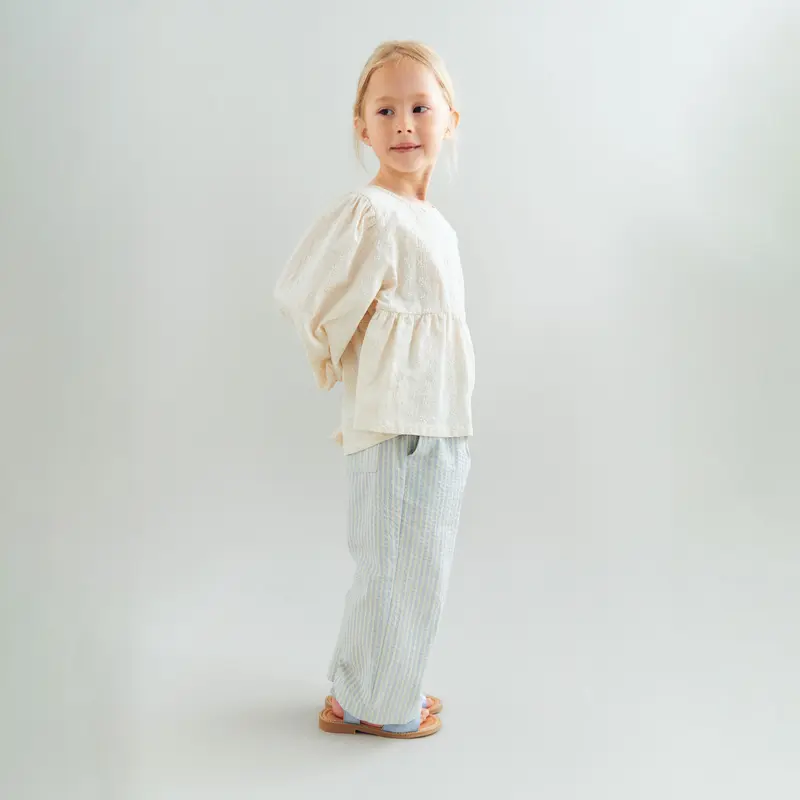 Blouse L/S Addie - Biologisch katoen - Eggshell/Creme - Wheat