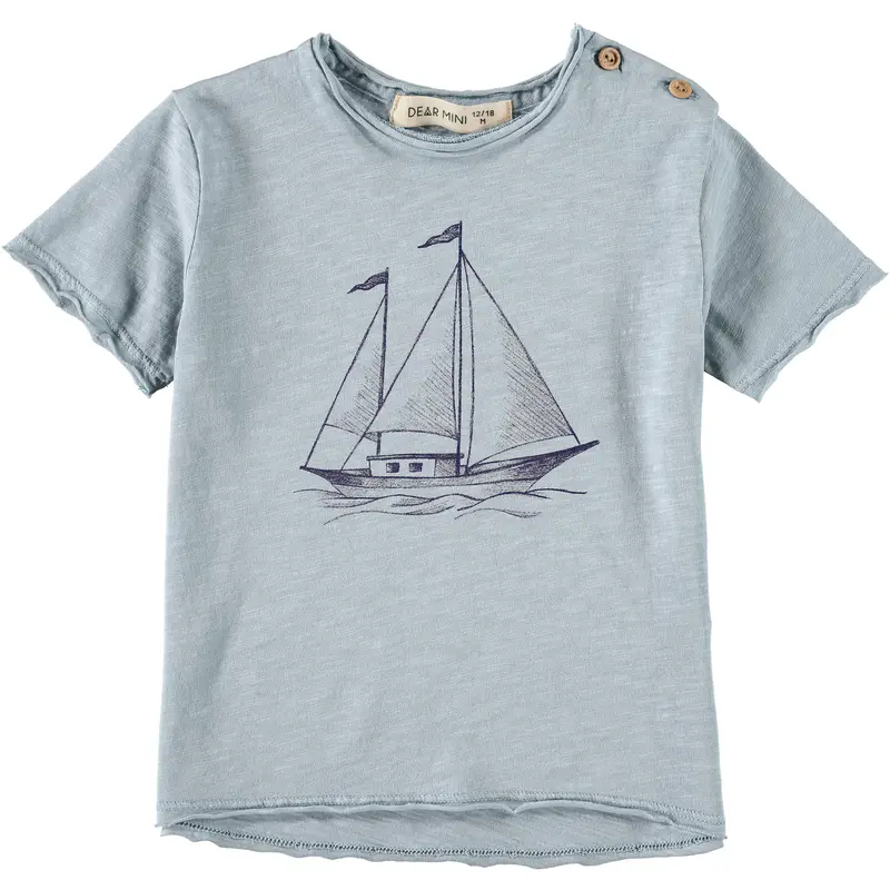 Boat T-shirt celest Dear Mini