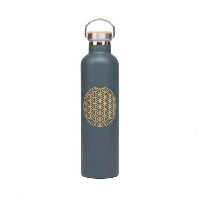Bodhi Thermosfles "Flower of Life" Antraciet 1000 ml - Bodynova