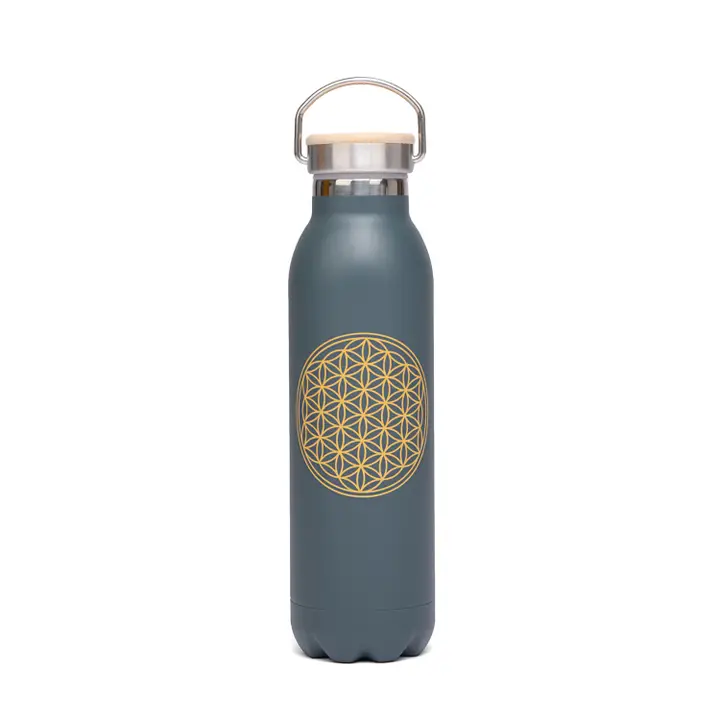 Bodhi Thermosfles "Flower of Life" Antraciet 600 ml - Bodynova
