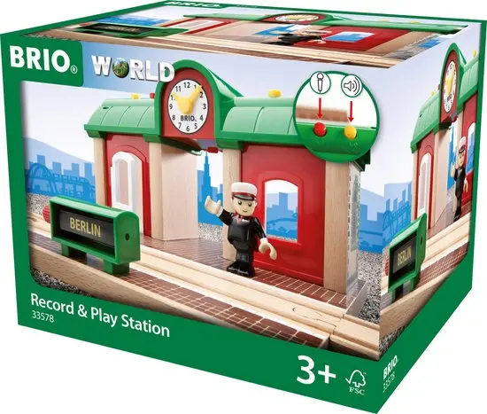BRIO Treinstation met Geluidsopname Functie - 33578