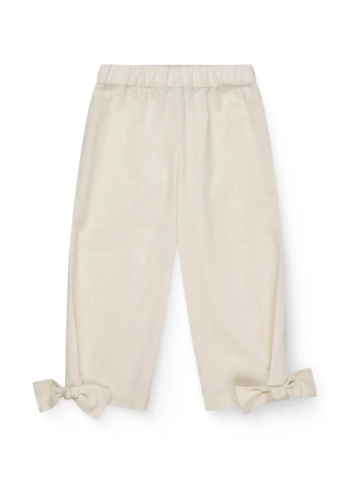 Broek met strikjes - Biologisch katoen - Cream/wit - Copenhagen Colors