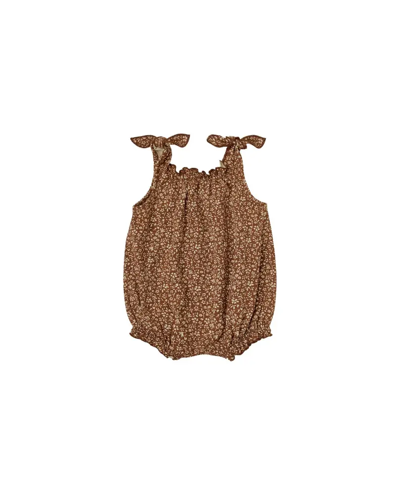 Bubble onesie chocolate floral Rylee & Cru