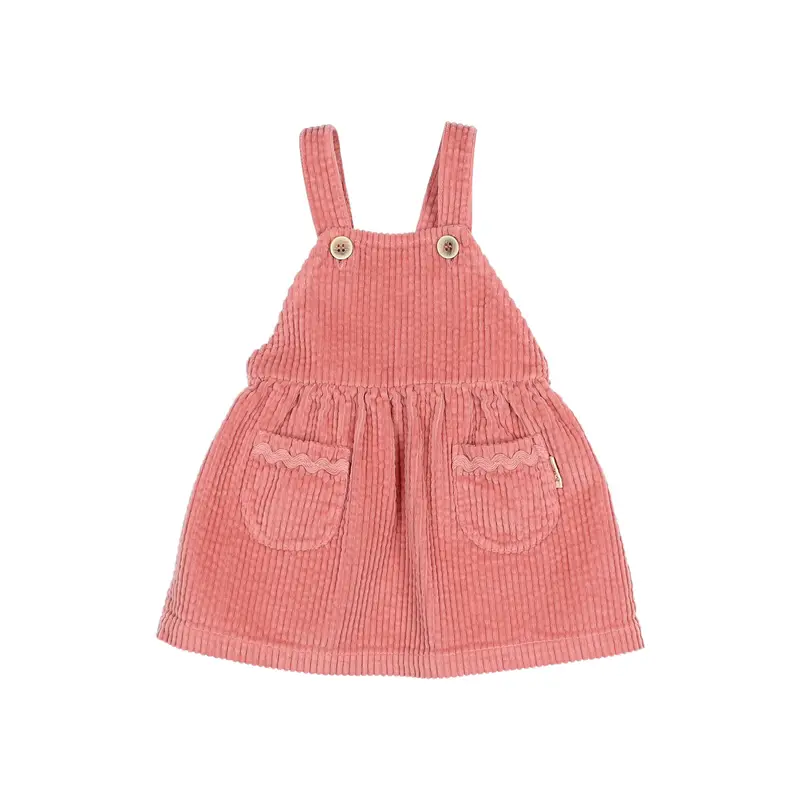 Búho baby corduroy dress peony