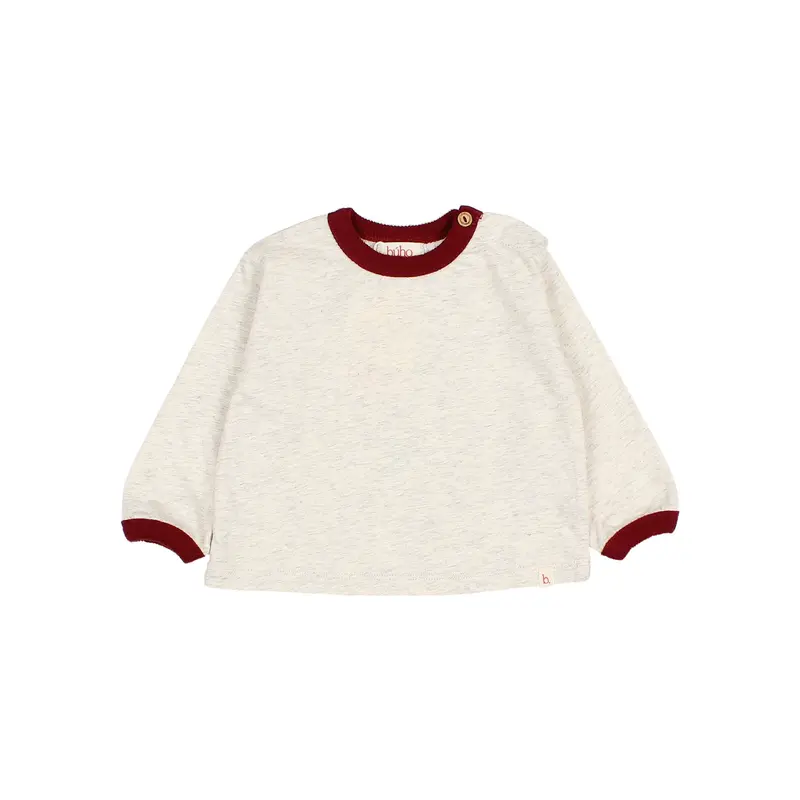 Búho baby melange t-shirt pomegranate