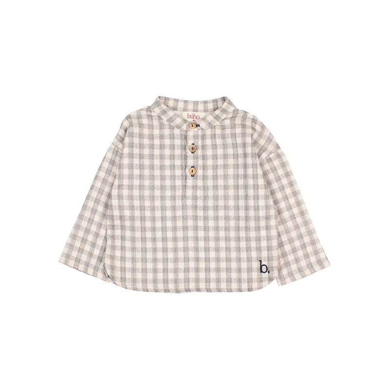 Búho baby vichy shirt grey