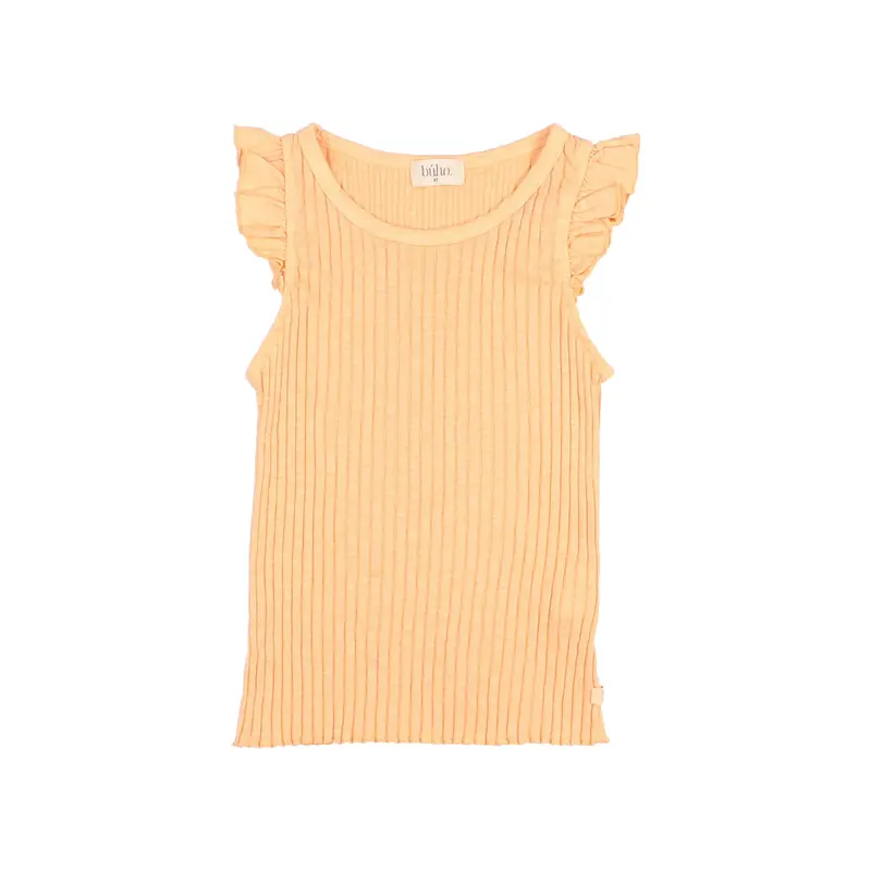 Búho rib ruffle t-shirt apricot