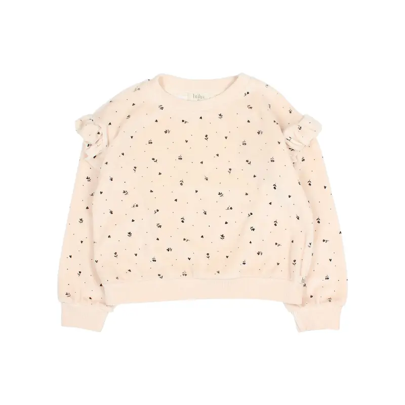 Búho velvet cuore sweatshirt cream pink