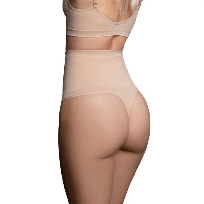 BYE-BRA - THONG STYLE SEAMLESS GIRDLE BEIGE SIZE XXL